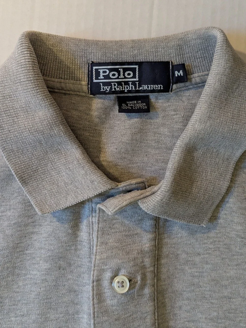 Polo by Ralph Lauren Short Sleeved Heathered Gray Men's Polo Shirt M